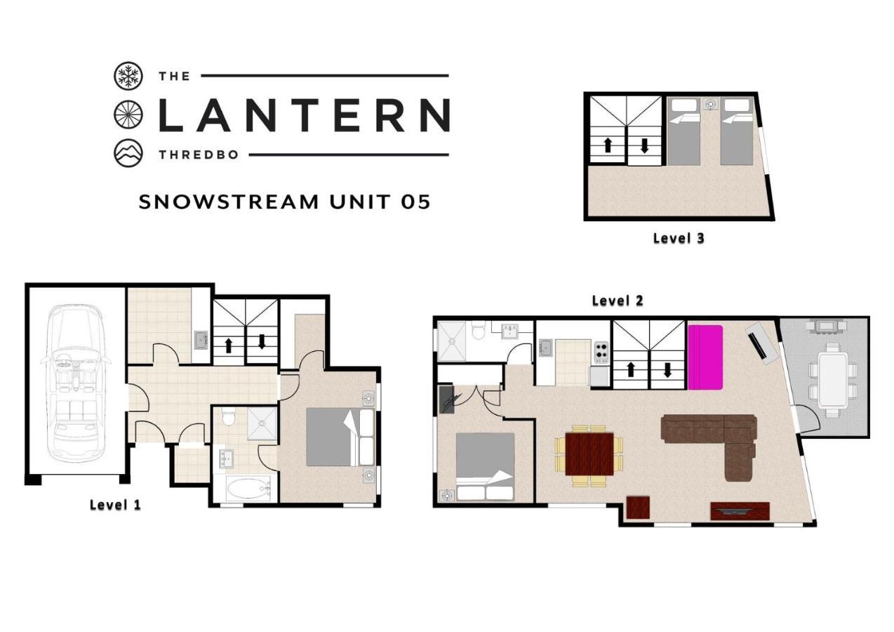 Snow Stream 2 Bedroom And Loft With Gas Fire Balcony And Garage Parking Thredbo Exteriör bild